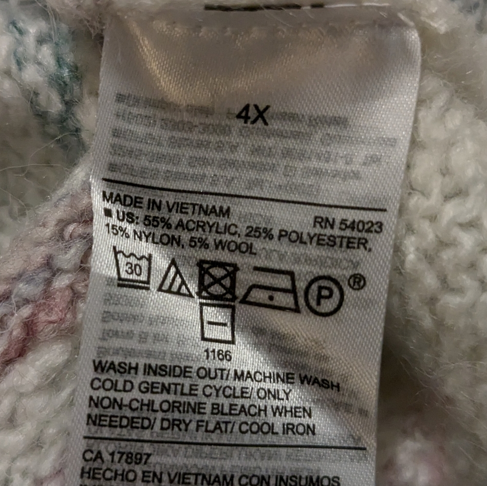 Old Navy 4X Sweater White With Pastel Stripes NWT - Picture 4 of 4